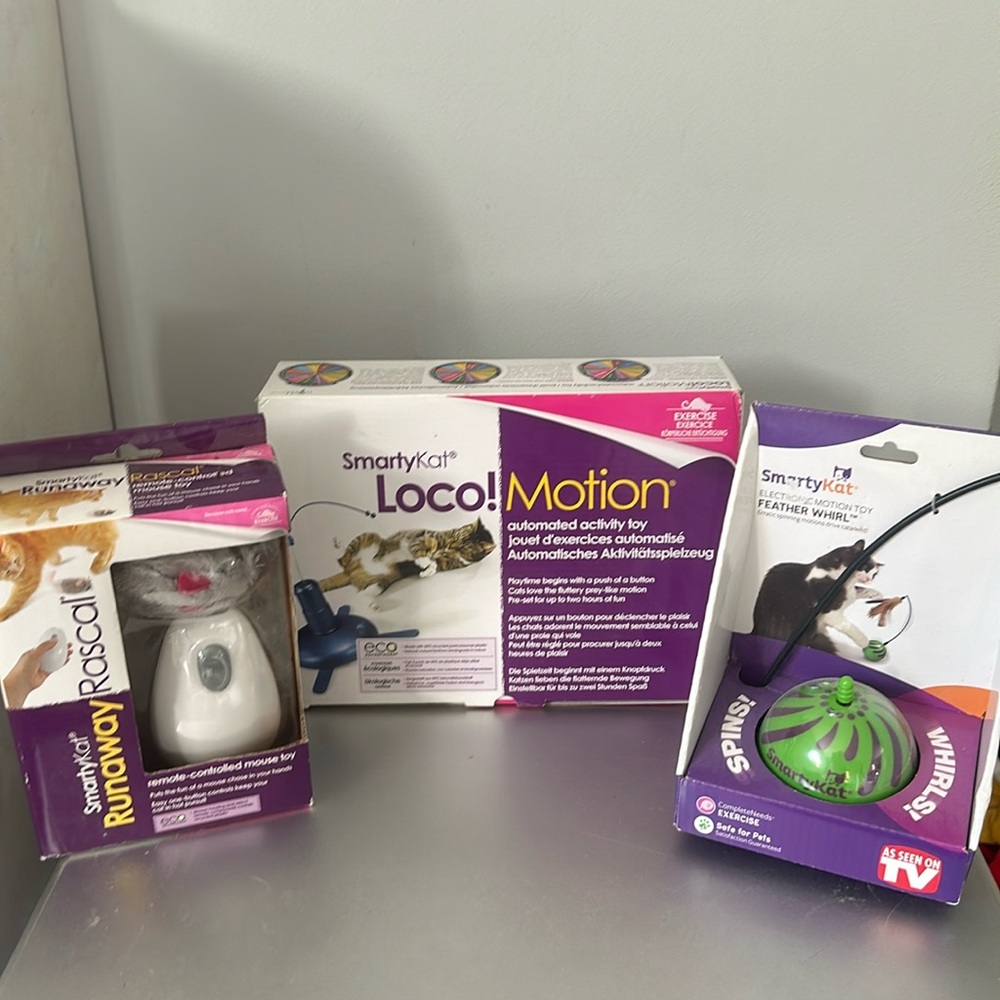 New cat activity toys-smoke free home